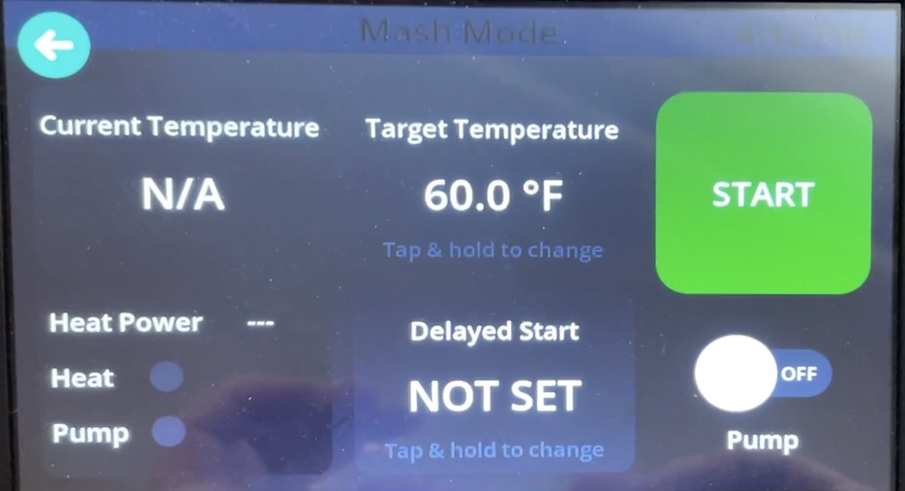 Original brewing controller interface