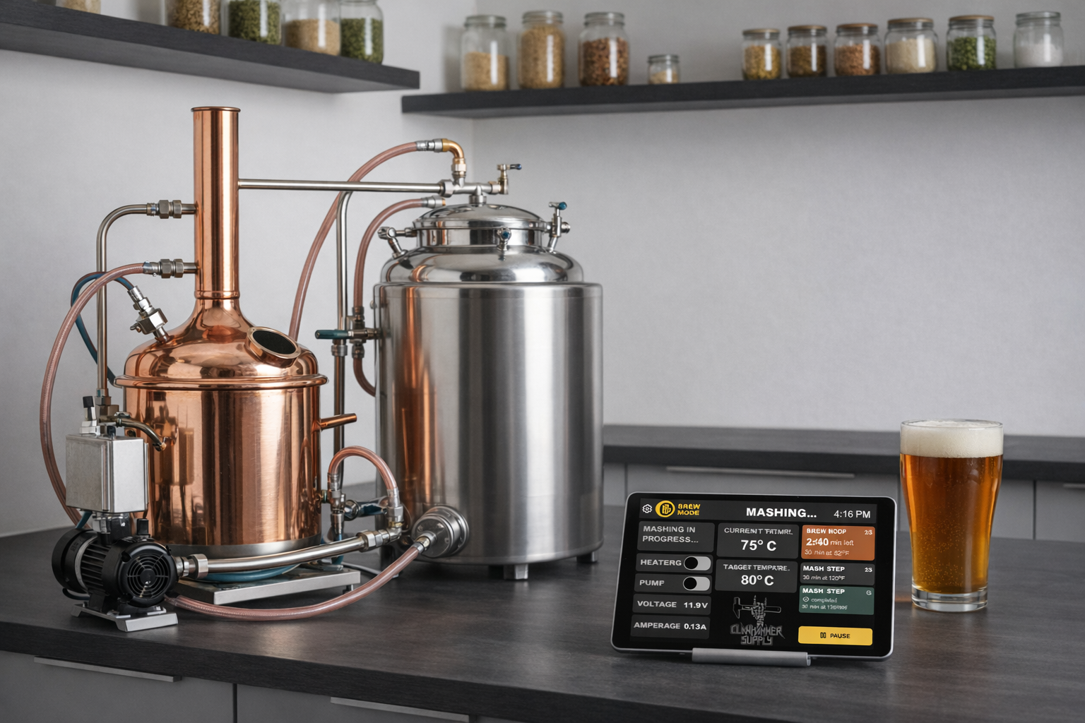 Clawhammer Supply brewing tablet in use