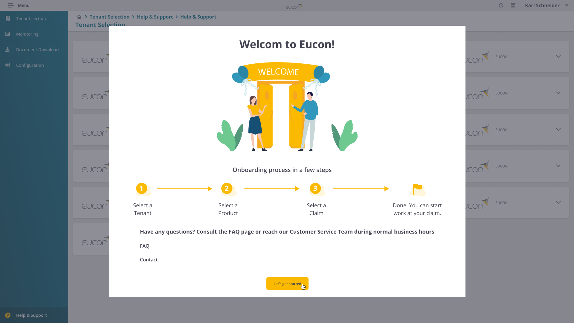 Onboarding screen