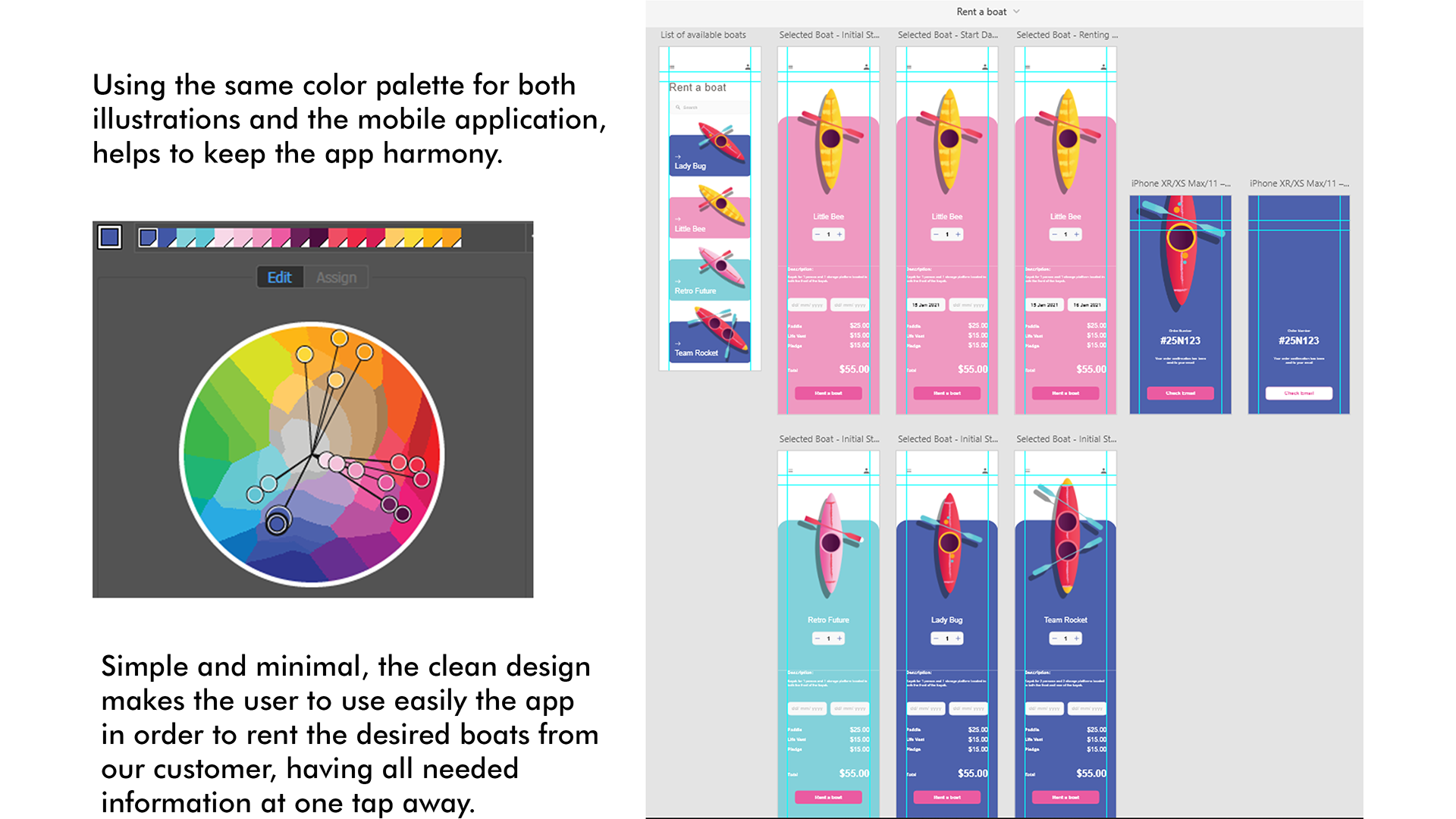 Rent a Boat illustration and visual design