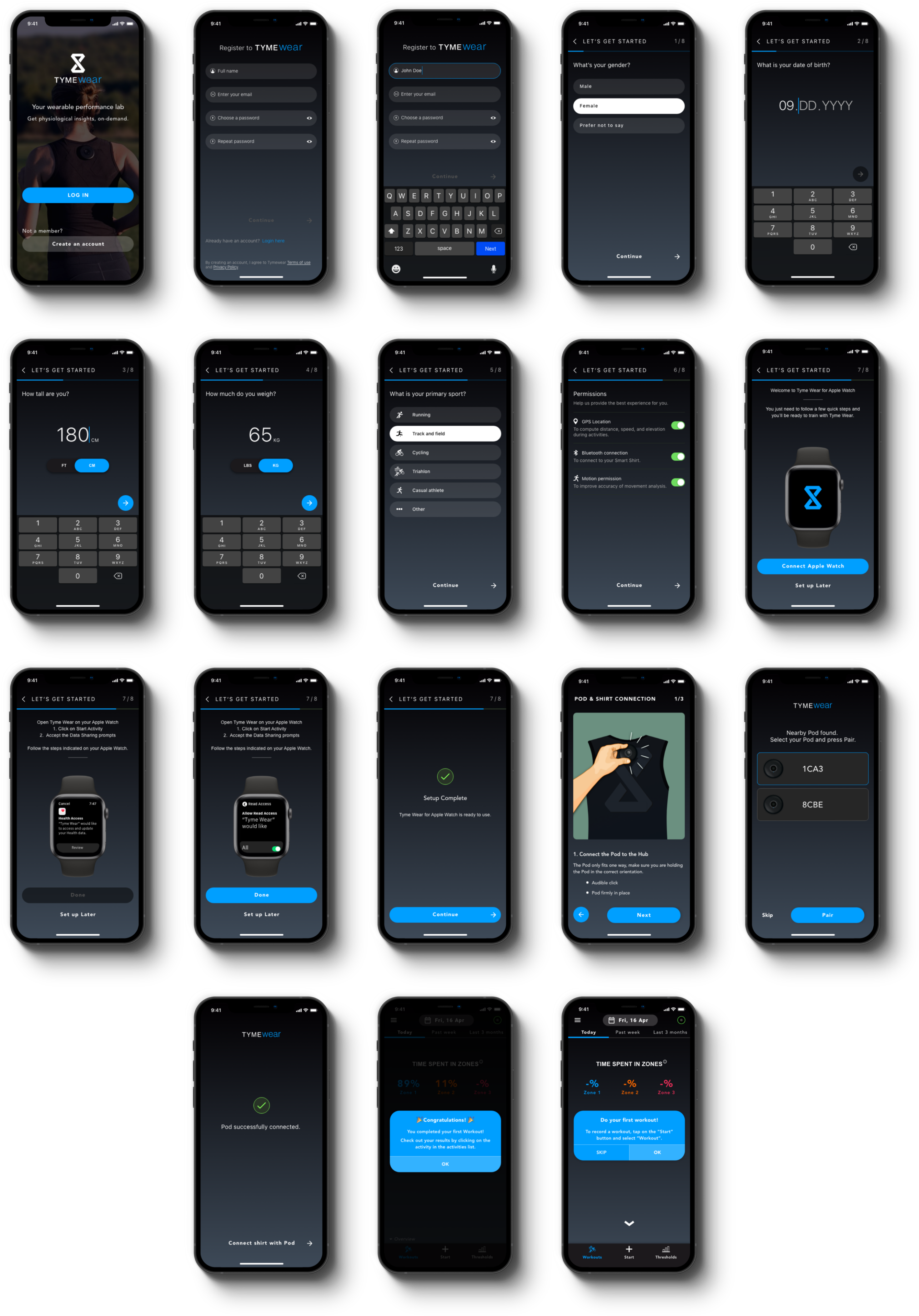 Registration onboarding flow